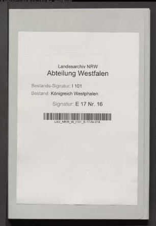 Verwaltung der aufgehobenen Damenstifter Neuenheerse und Willebadessen