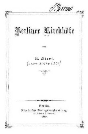 Berliner Kirchhöfe