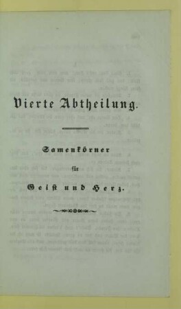 Vierte Abtheilung. Samenkörner für Geist und Herz