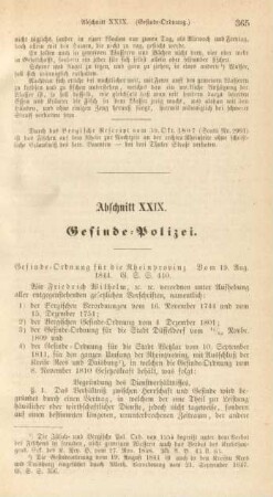 Abschnitt XXIX. Gesinde-Polizei