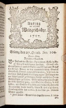 No. 104. Erlang den 27. Octob. 1757.