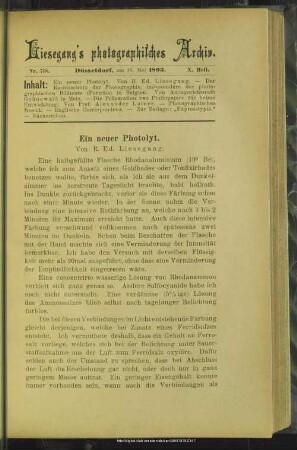 Ein neuer Photolyt