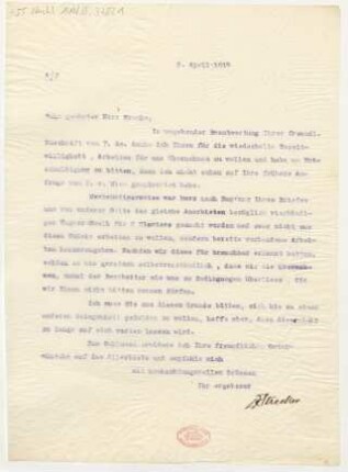 Brief an Emil Kronke : 08.04.1914