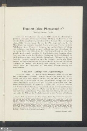 Hundert Jahre Photographie