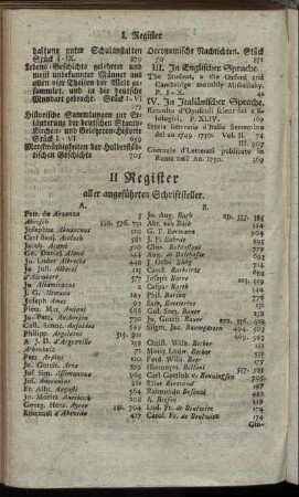 II Register aller angeführten Schriftsteller.