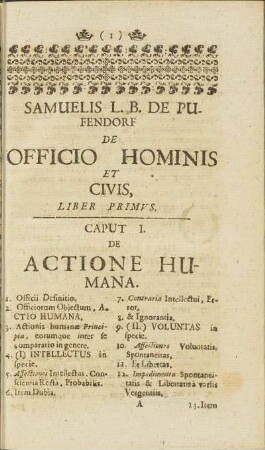 Caput I. De Actione Humana