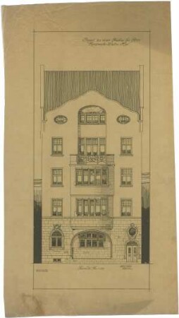 Billing, Hermann; Karlsruhe, Amalienstr. 67; Haus Walter - Fassade (Ansicht)