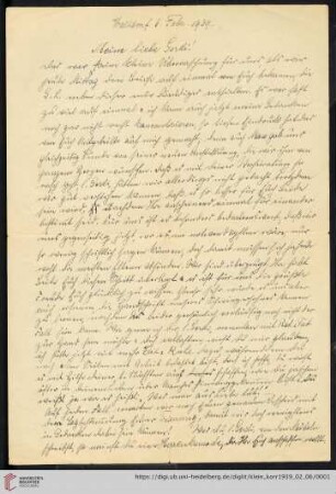 Korrespondenz von Alice und Ludwig Klein: Brief von Alice Klein und Ludwig Klein an Irmgard Klein