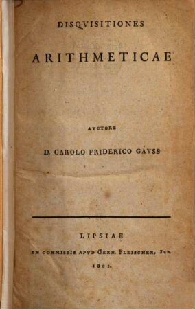 Disqvisitiones Arithmeticae