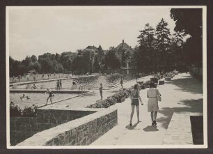 Städt. Freibad nach dem Umbau. Detmold. Georg-Weerth-Str. Papierabzug