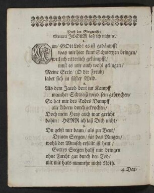 [Liedtext:] Nach der Singweise: Meinen Jesum lass ich nicht [et]c.