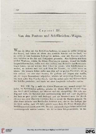 Capitel XV: Von den Pontons und Schiffbrücken-Wägen