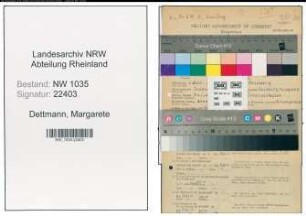 Entnazifizierung Margarete Dettmann , geb. 06.05.1892 (Bergbauangestellte)