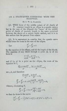 On a space-locus connected with the ellipsoid.