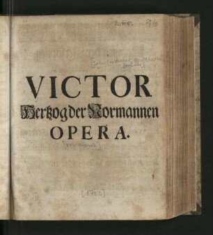 Victor Hertzog der Normannen : Opera