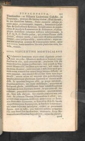 CXIII. Vincentius Montecalvus.