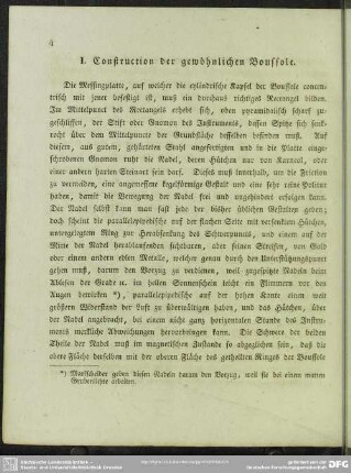 I. Construction der gewöhnlichen Boussole