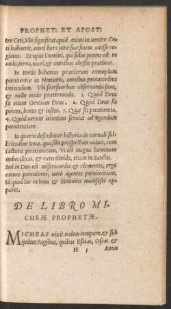 De Libro Micheae Prophetae.