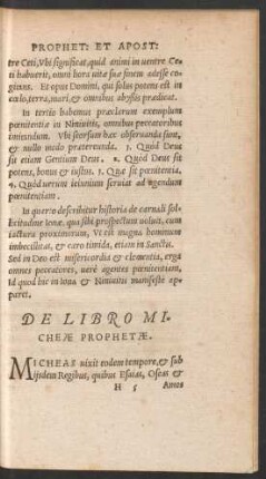 De Libro Micheae Prophetae.