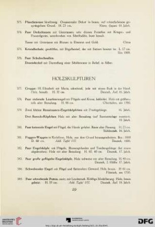 Holzskulpturen, Textilien, Aubusson, Möbel (Nr. 377-415)