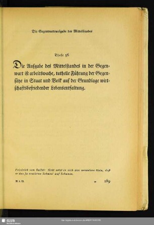 These 56: die Gegenwartsaufgabe des Mittelstandes