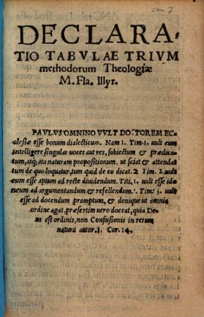 Declaratio tabulae trium methodorum theologiae