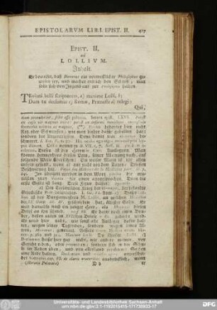 Epist. II. ad Lollium.