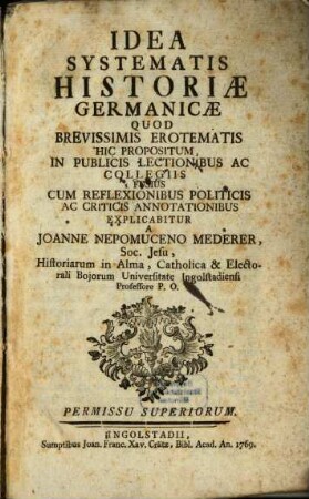 Idea Systematis Historiae Germanicae