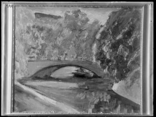 Flusslandschaft mit Brücke