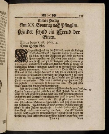 737-744, Andere Predig am XX: Sonntag nach Pfingsten