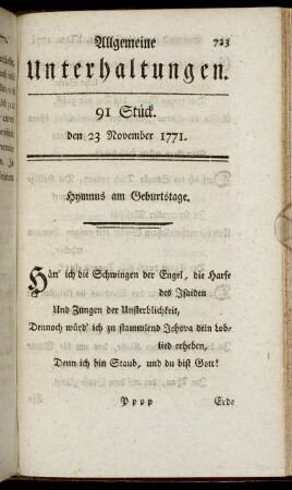 91 Stück. den 23 November 1771.