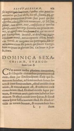 Dominica Sexagesimae ...