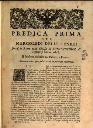 Prediche varie Sopra gli Evangeli d. Quaresima