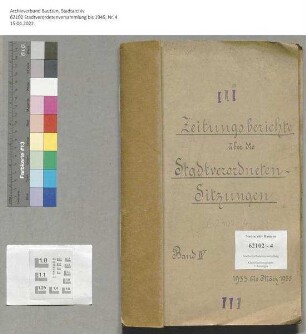 Zeitungsberichte über die Sitzungen der Stadtverordneten