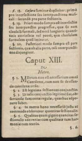 Caput XIII. De Metro.