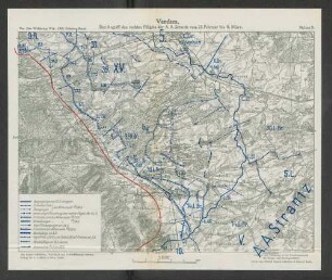 Skizze 9. Verdun. Der Angriff des rechten Flügels der A. A. Strantz vom 25. Februar bis 8. März.