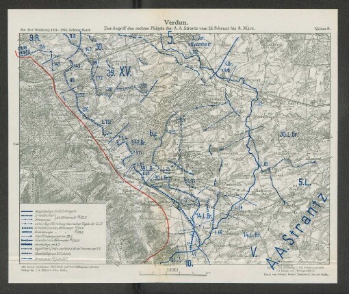 Skizze 9. Verdun. Der Angriff des rechten Flügels der A. A. Strantz vom 25. Februar bis 8. März.