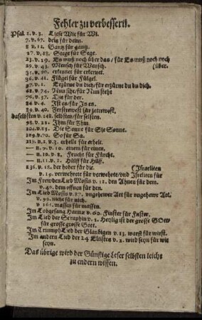 Fehler zu verbessern.