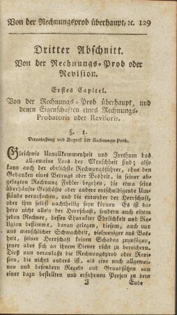 Dritter Abschnitt. Von der Rechnungs-Prob oder Revision.