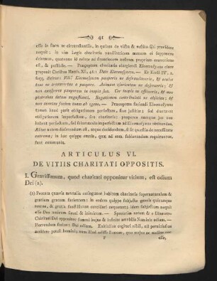 Articulus VI. De Vitiis Charitati Oppositis