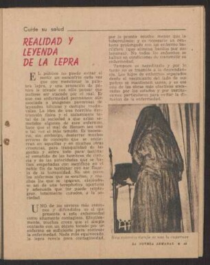 Cuide su salud - Realidad y leyenda de la lepra