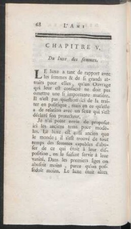 Chapitre V. Du luxe des femmes