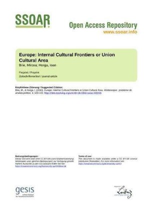 Europe: Internal Cultural Frontiers or Union Cultural Area