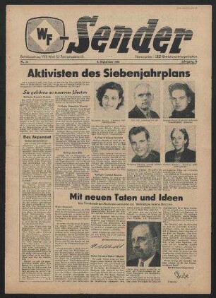 Betriebszeitung 'WF-Sender', Nr.34/1961 (8. September 1961)