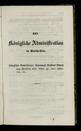 Königliche Administration in Kurhessen