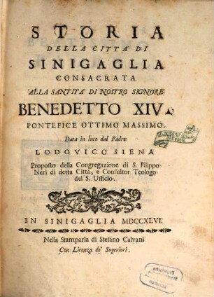 Istoria della città di Sinigaglia