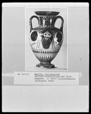 Halsamphora — Dionysosmaske zwischen apotropäischen Augen
