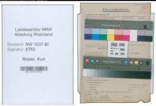 Entnazifizierung Kurt Ridder , geb. 10.04.1904 (Betriebsleiter)