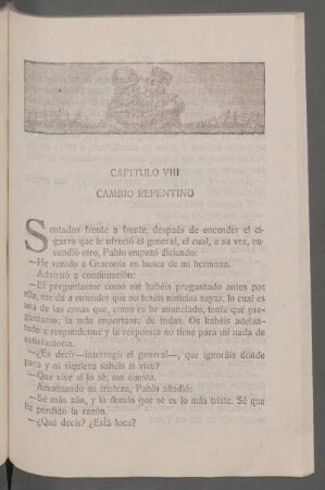 Capítulo VIII - Cambio repentino