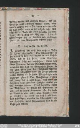 Die bestrafte Neugier.